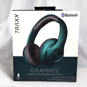 Traxx Graphite Bluetooth Wireless Headphones With Built-In Mic New in box
